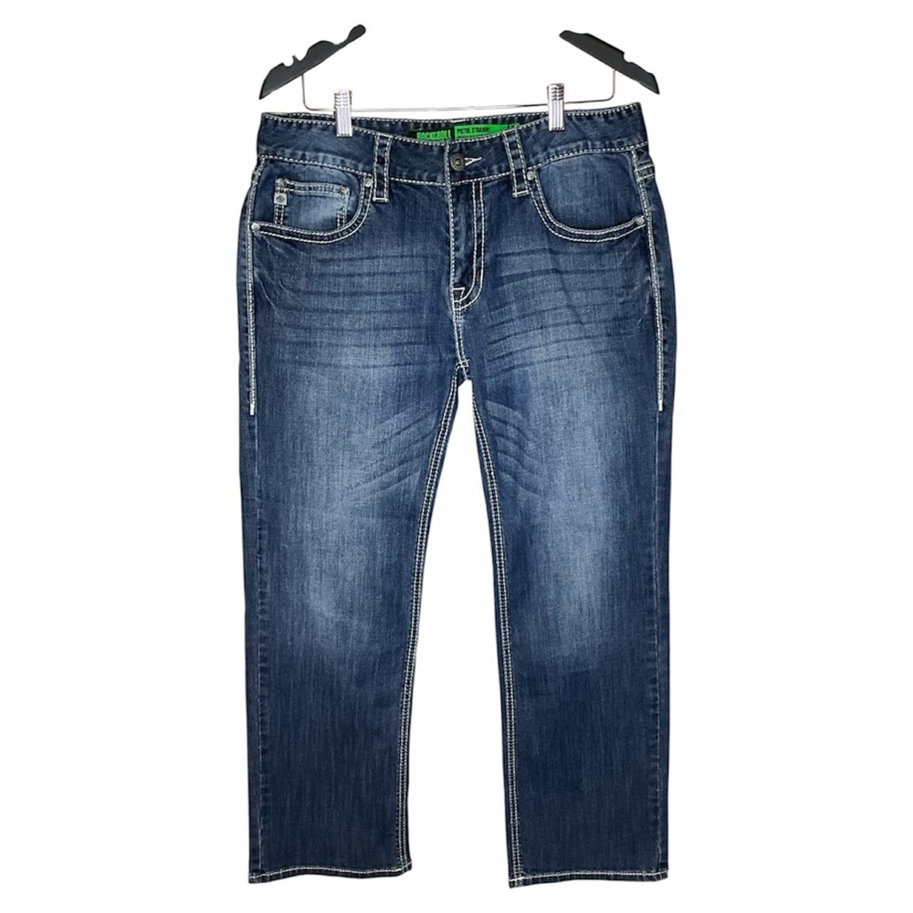 Rock & Roll Men Western Pistol Straight Jeans Size 32X30
